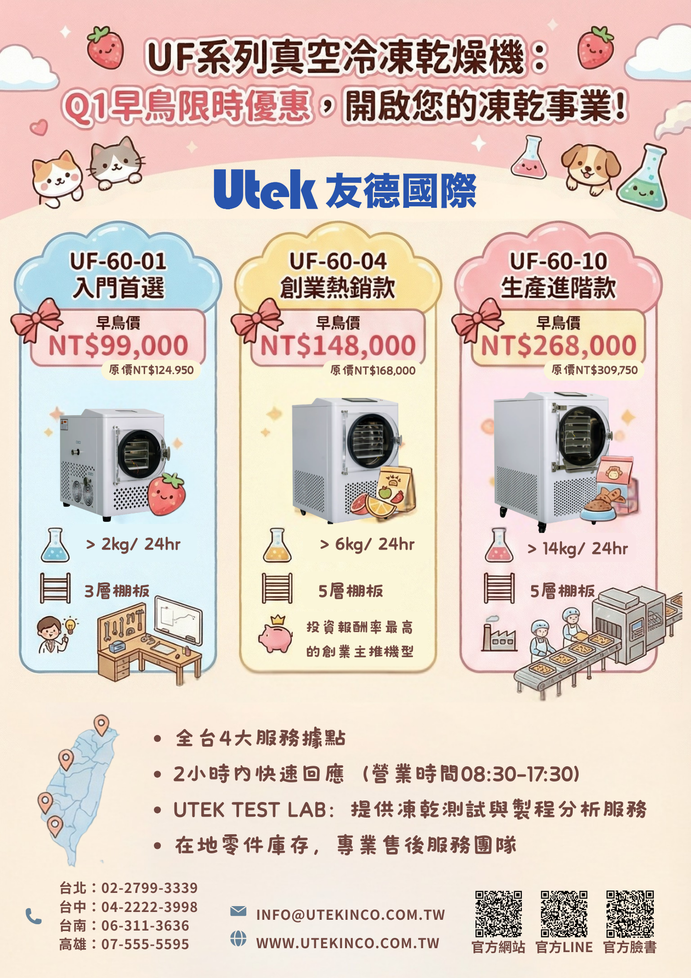 小型食品/ 寵物食品凍乾機2026 Q1【早鳥預約優惠】開跑！
